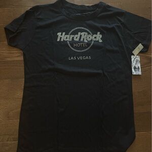 Hard Rock Cafe Black Tee with Silver Accents